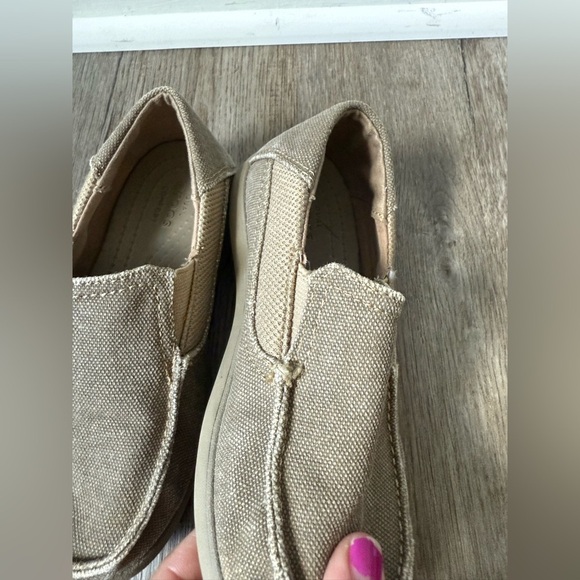 Crocs Santa Cruz Loafers Canvas Slip On Shoes Kids Toddlers Beige Tan Size 12 - Picture 3 of 11